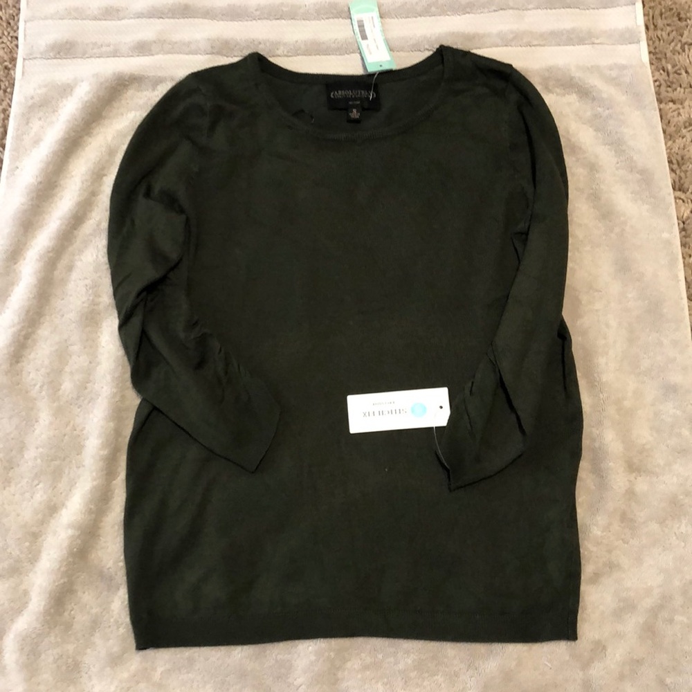 Hunters green 3/4 length sweater